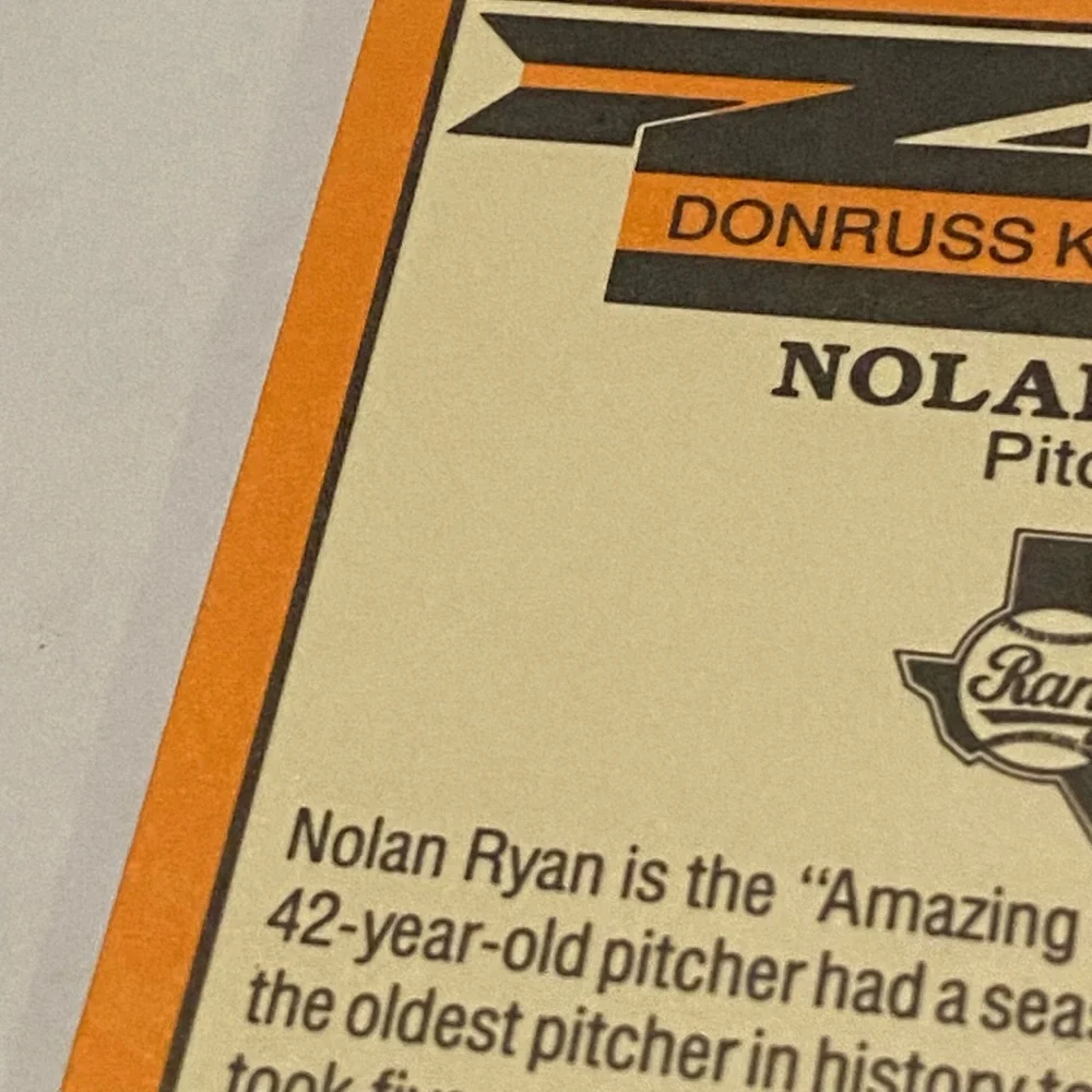 Nolan Ryan Rare Error! 1989 *(No Card # 665)Donruss King of Kings Baseball